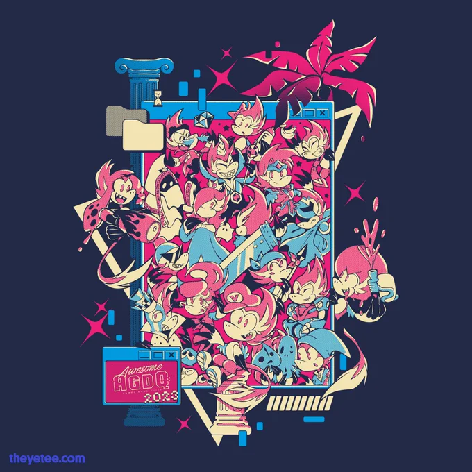 Everyone is HERE! Velocity #AGDQ2023 Ensemble Tee designed by  in collaboration with . $5 from every tee sold goes to   