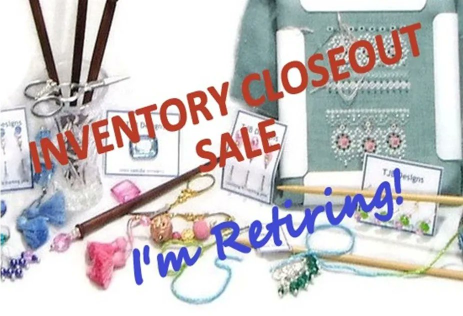 Don't miss the Retirement #SALE of #TJBdesigns. 20% off EVERYTHING. Limited to stock on hand. Sale ends at midnight, 03-31-23. All sales are final.
amzn.to/3W1e6B2
#crossstitch #needlepoint #knitting #crochet #sewing #quilting #scissorfob #needleminder #stitchmarkers