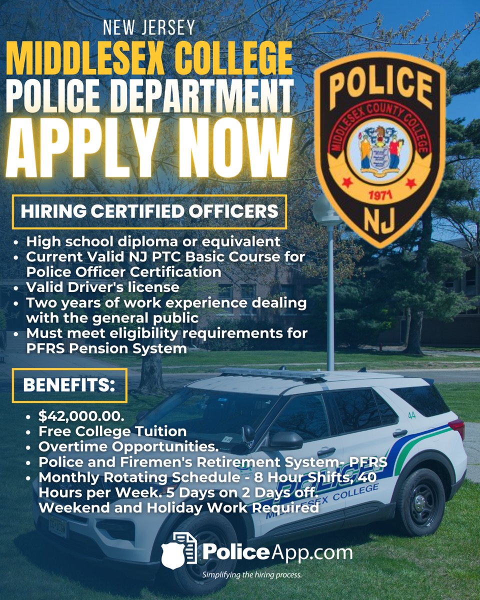 PoliceApp On Twitter Middlesex College Police Department NJ Job Policeapp on twitter middlesex college police department nj job