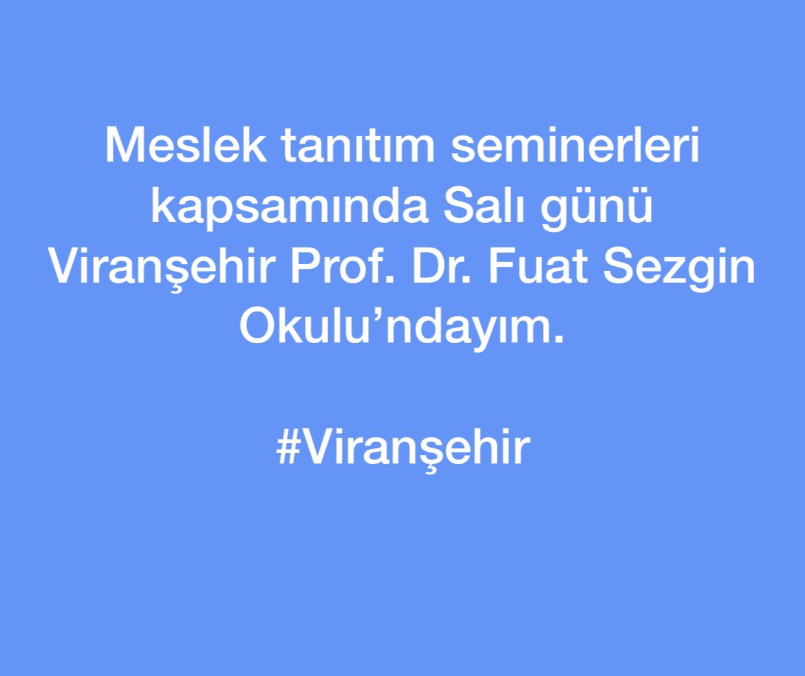Hukuk Eğitimi ve sonrasında icra edilen avukatlık mesleği hakkında yapılacak olan seminer kapsamında Salı günü #Viranşehir’deyim.

Gerçek hak anlayışını konuşacağız.