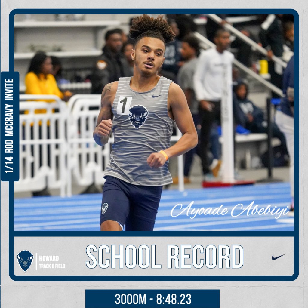 HUBisonTFXC's tweet photo. In Ayoade Adebiyi’s 3K season opener, he improved his existing school record in the event to 8:48.23!

#BeTheStandard 🦬 https://t.co/zE2QRpDQXg