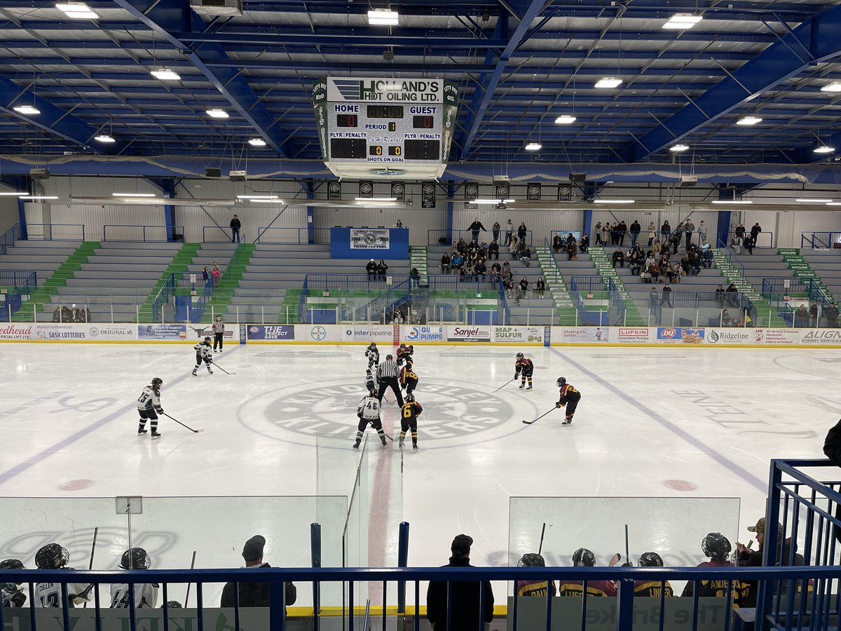 #MyView of the U13 Gold Metal game in the Kindersley Tournament. So proud of all the young officials putting in the hours to make these games happen. Don’t forget to thank a stripe! #ThanksStripes