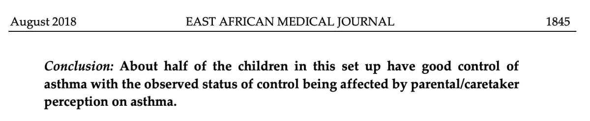 JustusSimba's tweet image. Five years later, childhood asthma is still affected by parental perceptions in our set up. We must find ways to address these!