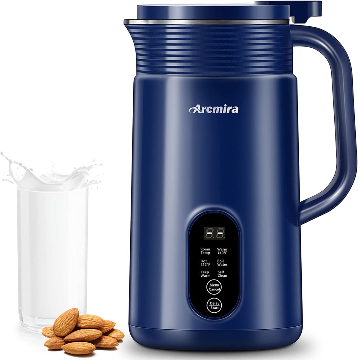 Arcmira Automatic Nut Milk Maker, 20 oz Homemade Dairy Free Almond/Coconut/Oat/Plant-Based Milks and Soy Milk Maker with Nut Milk Bag, Almond Milk Maker with Delay Start/Keep Warm/Boil Water, Blue amzn.to/3XqoRyk via <a href="/amazon/">Amazon</a>