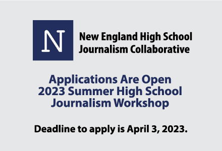 NENPA's tweet photo. Spread the word! 2023 @NEHSJC1 summer #highschool #journalism workshop applications are open to student #journalists in #NewEngland! Students will learn to report, write, and edit for a #newspaper and produce multimedia projects for a website. @NewsGranite https://t.co/mFl7UEFd0E https://t.co/Eel7XBnJFS