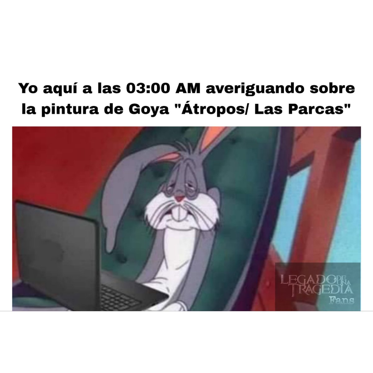 IsabelR94751237's tweet photo. A pocos días para el gran estreno del segundo single de @legadodeunatrag "Misantropía", tema que estará inspirado en el cuadro de Goya "Átropos/ Las Parcas" (1819).

#legadodeunatragedia #LDUT #Misantropía #nuevosingle #aquelarredesombras #nuevaentrega #joaquinpadilla https://t.co/dHjqcRNAwS