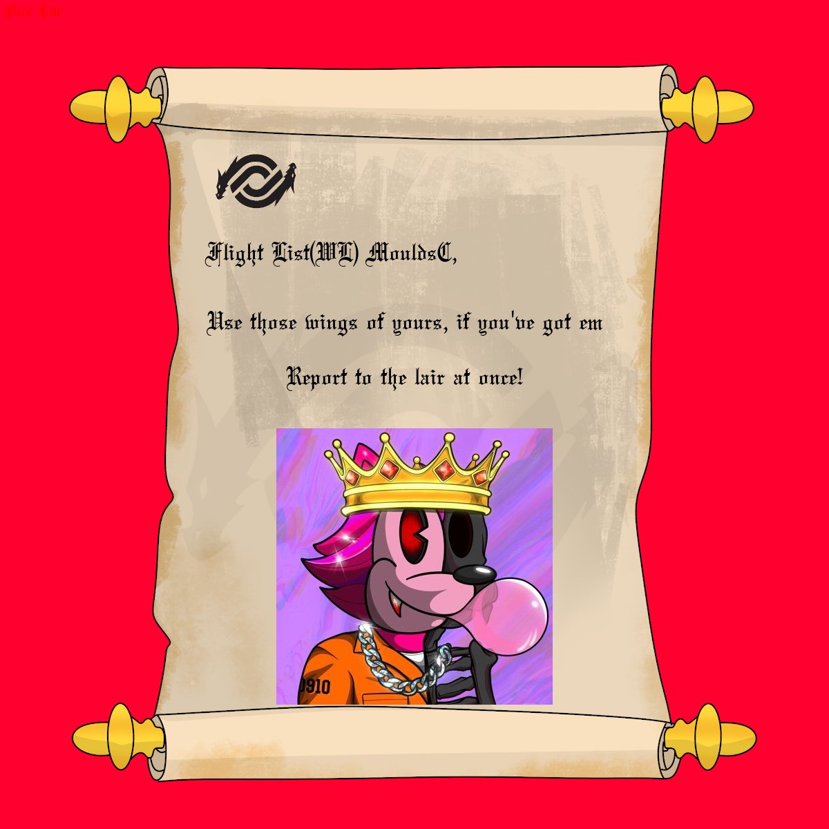 ScalersTC's tweet photo. Oyez, Oyez, Oyez! MouldsC hast been chosen for the Flight List! The lair yearns for thy presence https://t.co/m81TXOq4kZ