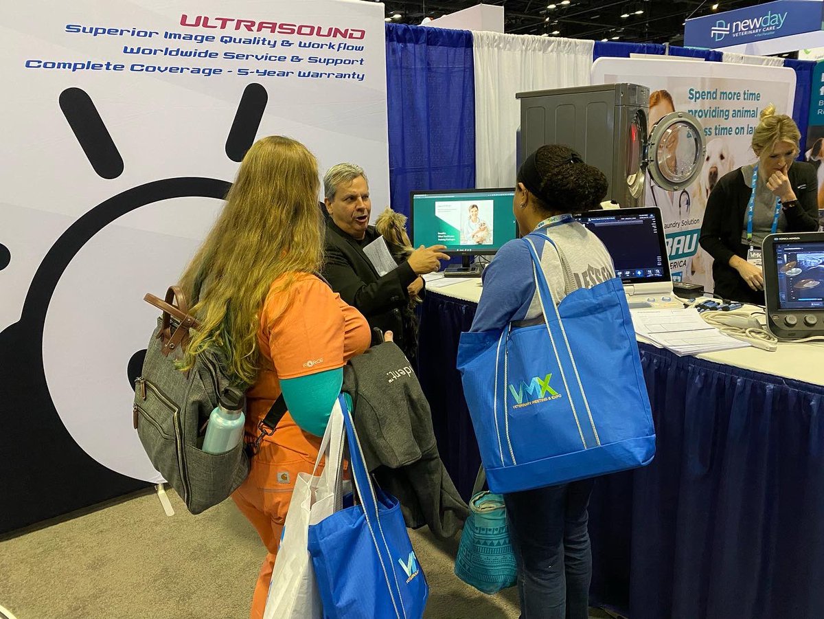 2020Imaging1's tweet photo. We are at the #VMX in Orlando this week! Come to booth #3627 and check out our VETSMART, Portable Vet Solutions and Ultrasound! 🐾🐕🐈‍⬛

#veterinarian #vettech #veterinary #vetultrasound #veterinarymedicine https://t.co/3bISLqDhYY
