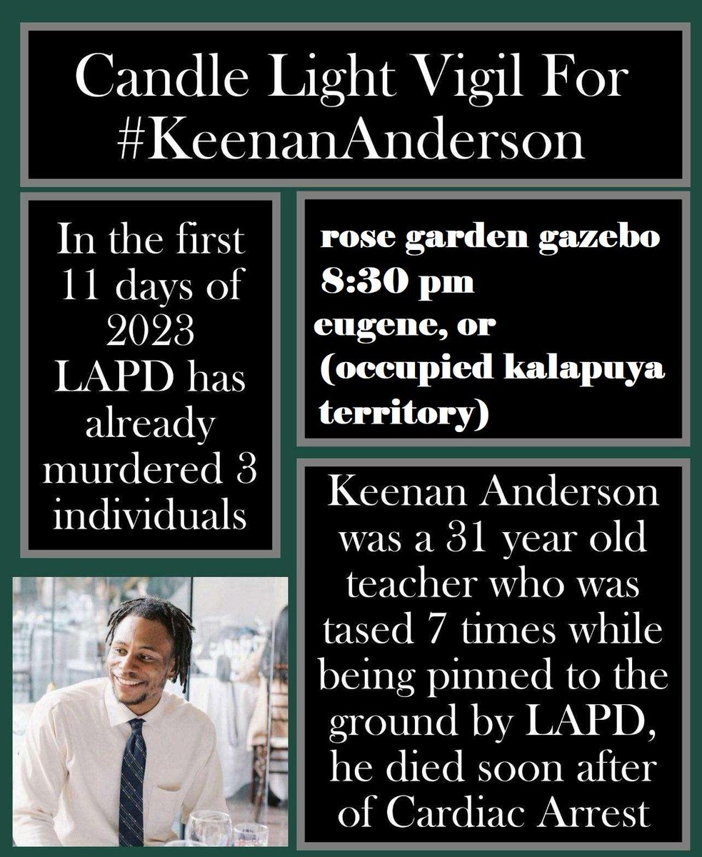 Eugene stands in solidarity with cities holding vigil for #KeenanAnderson Jan. 15