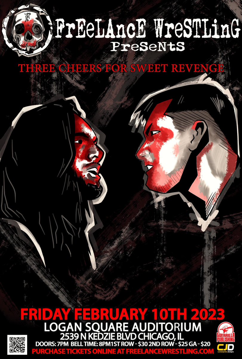 FreelanceWres's tweet photo. 🚨Tickets on sale now!🚨
Tix: https://t.co/uaSzUag5k5

Three Cheers for Sweet Revenge
Fri 2/10/23

Logan Square Auditorium
2539 N Kedzie Blvd
Chicago, IL

Doors: 7pm
Bell: 8pm

Streaming LIVE on https://t.co/rnHTztYRm7! https://t.co/80rlQbufaU
