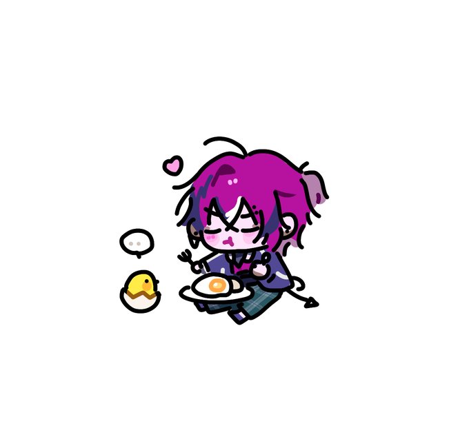 「egg (food) sitting」 illustration images(Latest)｜2pages