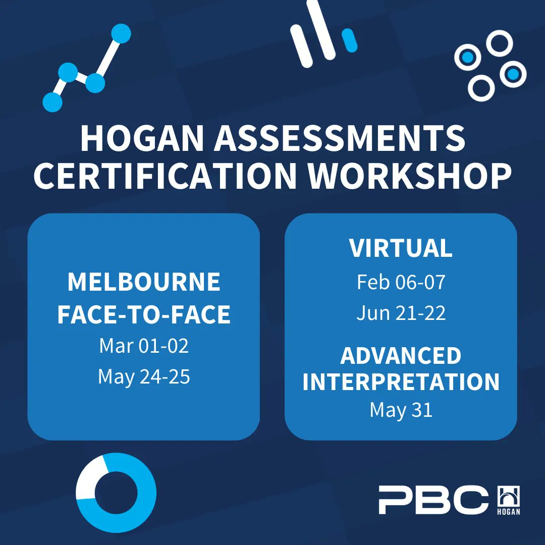 -Melbourne Workshop Dates-

Hogan Assessment Systems are the most powerful measures of personality on the market. Getting #certified is an important step toward getting the most out of your assessment solution.

Learn more and register: buff.ly/3QoOD3q