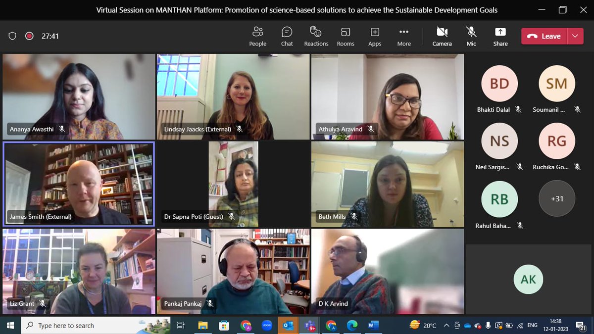It was an honor to co-host a session with <a href="/PrinSciAdvGoI/">Principal Scientific Adviser, Govt. of India</a> <a href="/EdinburghUni/">The University of Edinburgh</a> on MANTHAN, a platform that has been launched by GOI for promoting collaboration between industry &amp; scientific research ecosystem to meet India's national targets &amp; #SDGs 
Access🔗bit.ly/3XwqIRZ