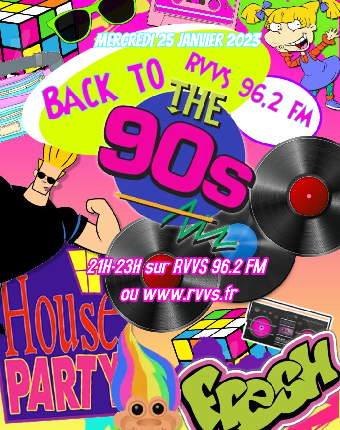 #nouveauté: Fan de télé Back To The 90's 🔙📺😍
Hey les amis, j'espère que vous allez bien? 
Que vous passez un très bon week-end?
N'oubliez pas votre nouveau RDV à ne pas manquer
" Fan de télé " Spéciale 90's en direct le 25 Janvier 2023 sur RVVS 96.2 FM 📻💻📲