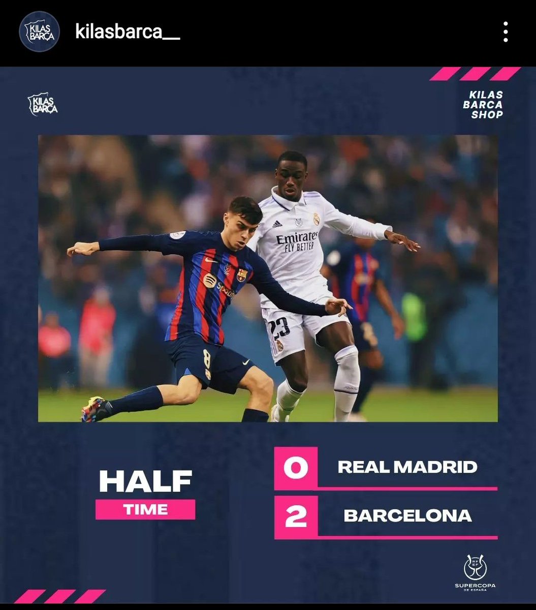 Haltime Real Madrid 0-2 Barcelona

#ElClasico

Gimana les? Mantap? 😁