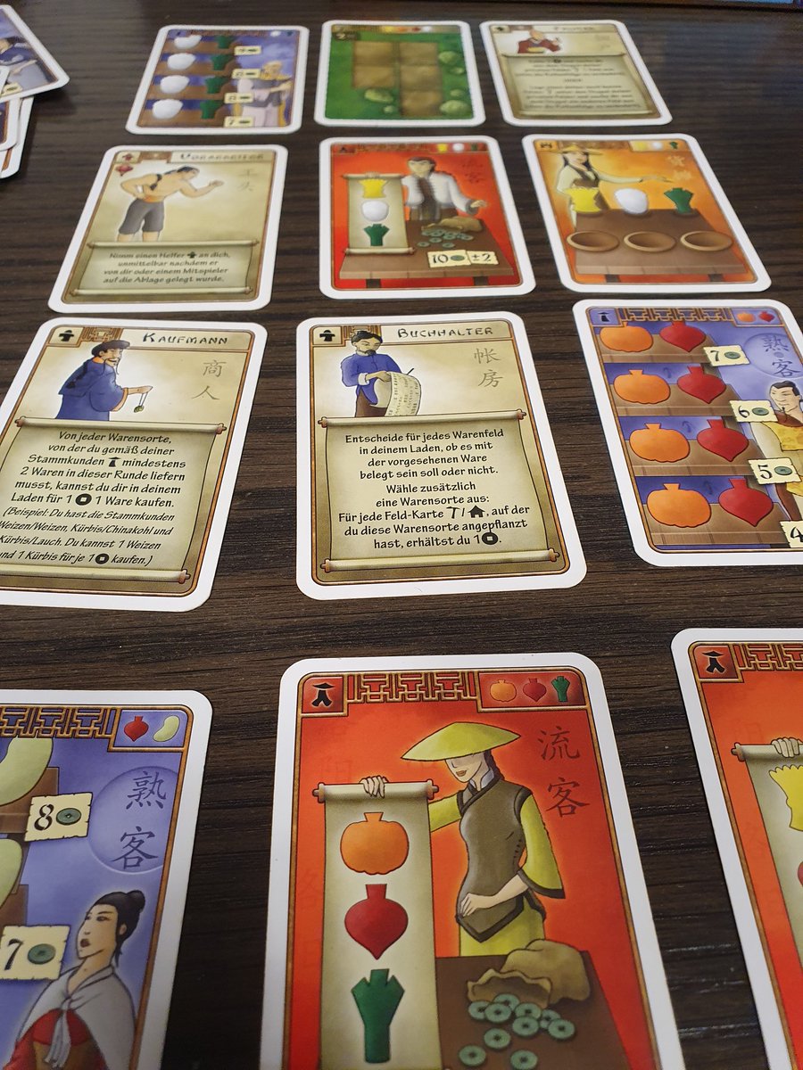 Spiele 10x10 Spiele älter als 2010! Hierfür heute erstmals solo #VorDenTorenVonLoyang (U.Rosenberg, H@llGames, 2009). Schönes Anbau-, Ernte-, Tausch- &amp; Verkaufsspiel. Hat für 13 Punkte gereicht (ab 17="gut"), da besteht durchaus noch Potential :) Hat Spaß gemacht!
#playyourgames