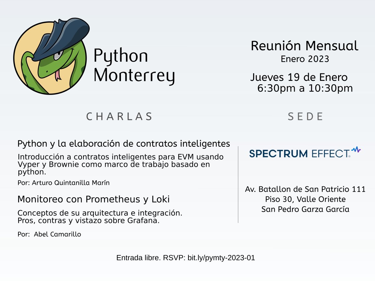 pymty's tweet image. ¡Los esperamos este Jueves 19 de enero para nuestra reunión mensual!

RSVP: meetup.com/pythonmty/even…