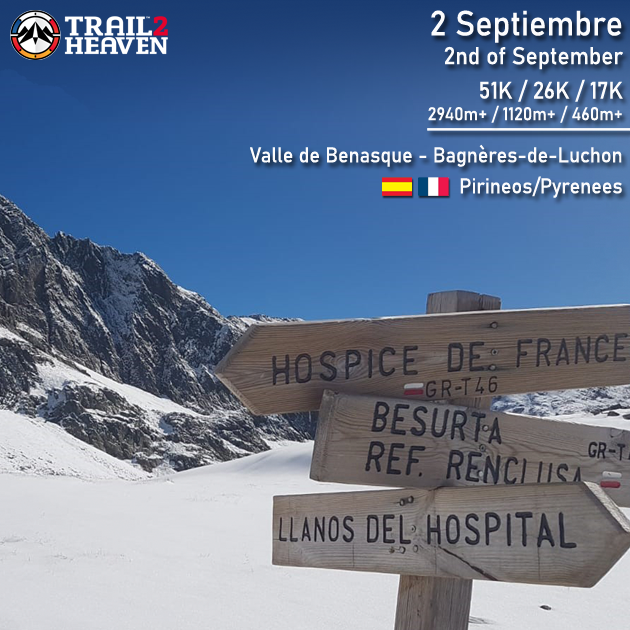 Trail2Heaven's tweet photo. 📍 Trail 2 Heaven (51K / 26K / 17K) 🗓 02 de Septiembre:  
Francia 🇫🇷 y España 🇪🇸 en una carrera. 10ª Edición de la transfronteriza del Pirineo con pequeñas novedades en los recorridos para celebrarlo. 
🗺 Valle de Benasque 🇪🇸 / Bagnères-de-Luchon 🇫🇷
#linkedbymountains https://t.co/dpG4GSeNcv