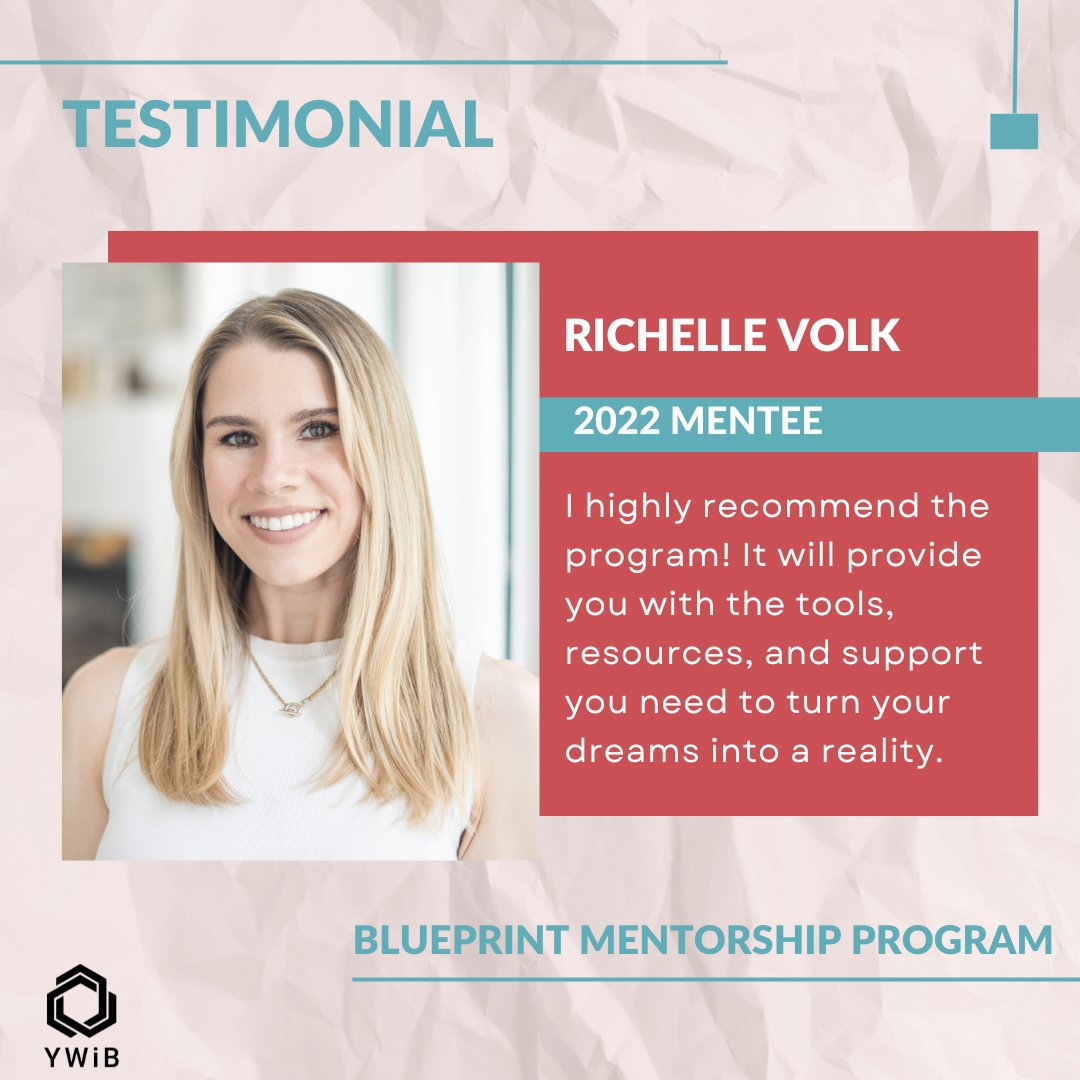 We are now accepting applications for our mentorship program! See what previous participant, Richelle Volk, said about her experience as a mentee - start your mentorship journey here: ywib.ca/vancouver/prog… #YWiB #mentorship #womeninbusiness