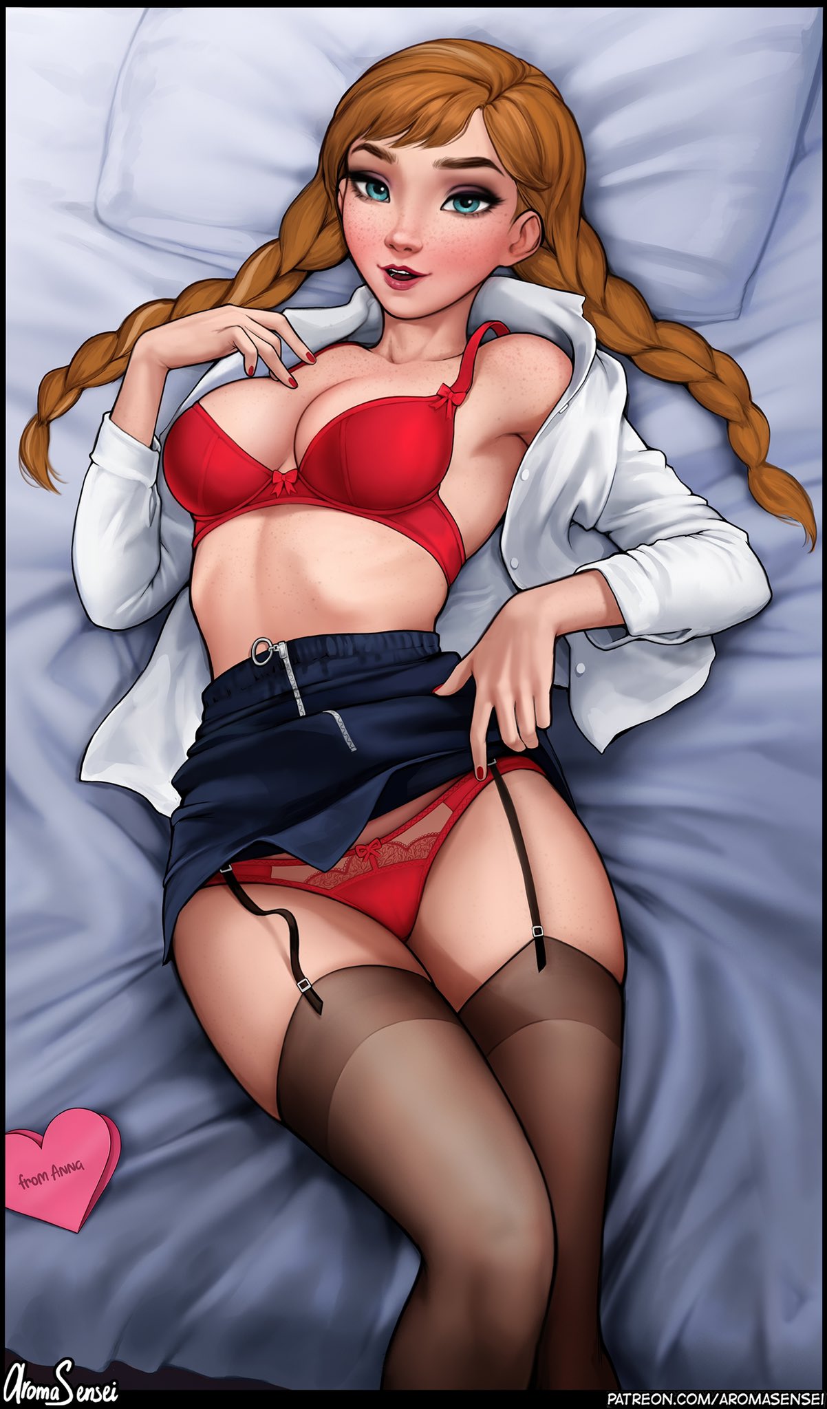 Anna in a suggestive pose, twitter post