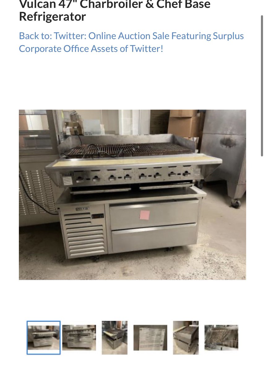Patri0tCx_'s tweet photo. Twitter HQ in San Francisco is auctioning furniture, electronics, industrial kitchen appliances and others including soundproof office phone booths. #twitterSF
https://t.co/oz8LeNqBlL https://t.co/8PWRi0oyfd