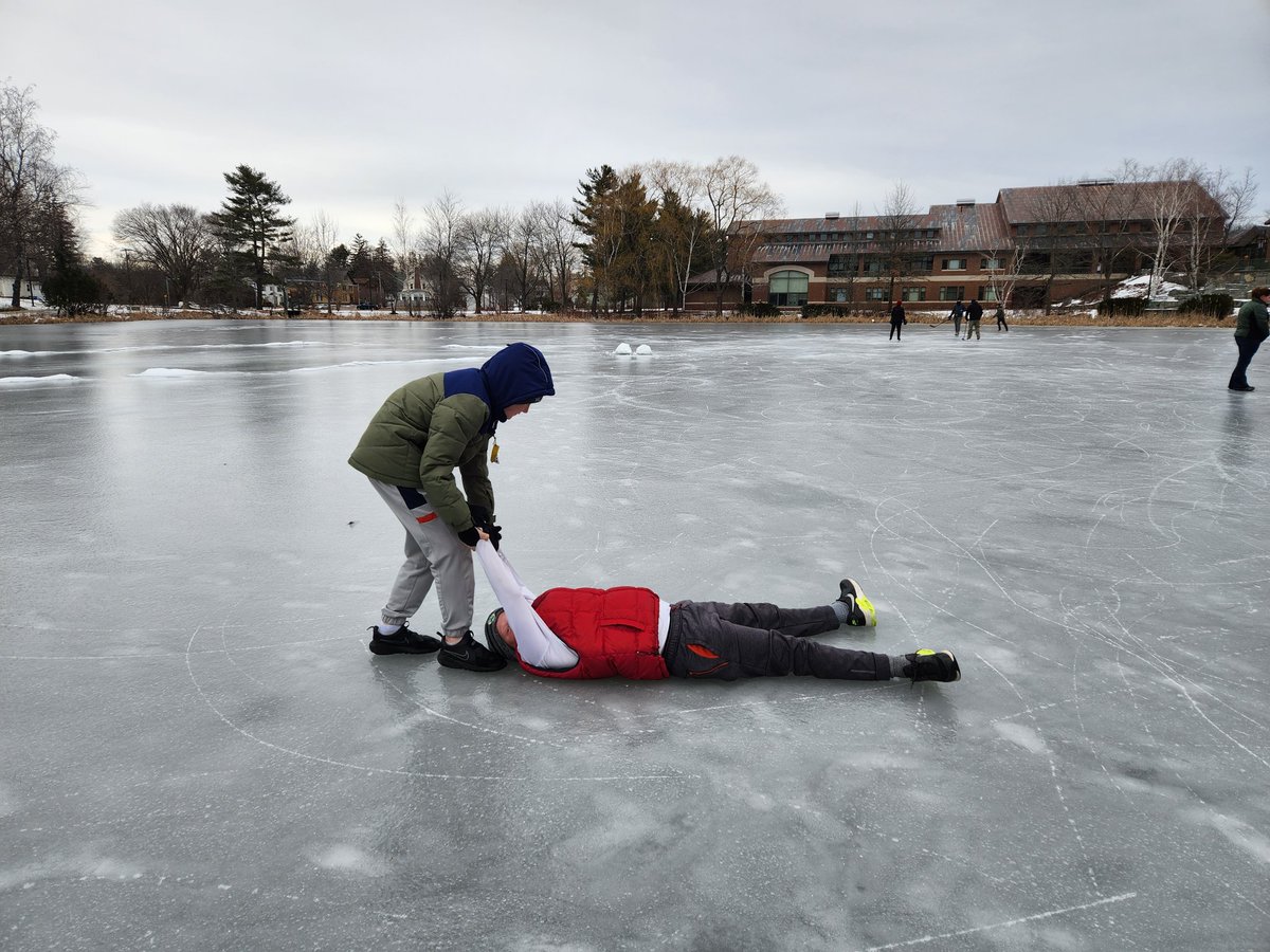 CoachKMcK's tweet photo. When the boys need to get out of the house on a cold day, we go to campus! #bateskids #thepuddle https://t.co/1lgE15yj7k