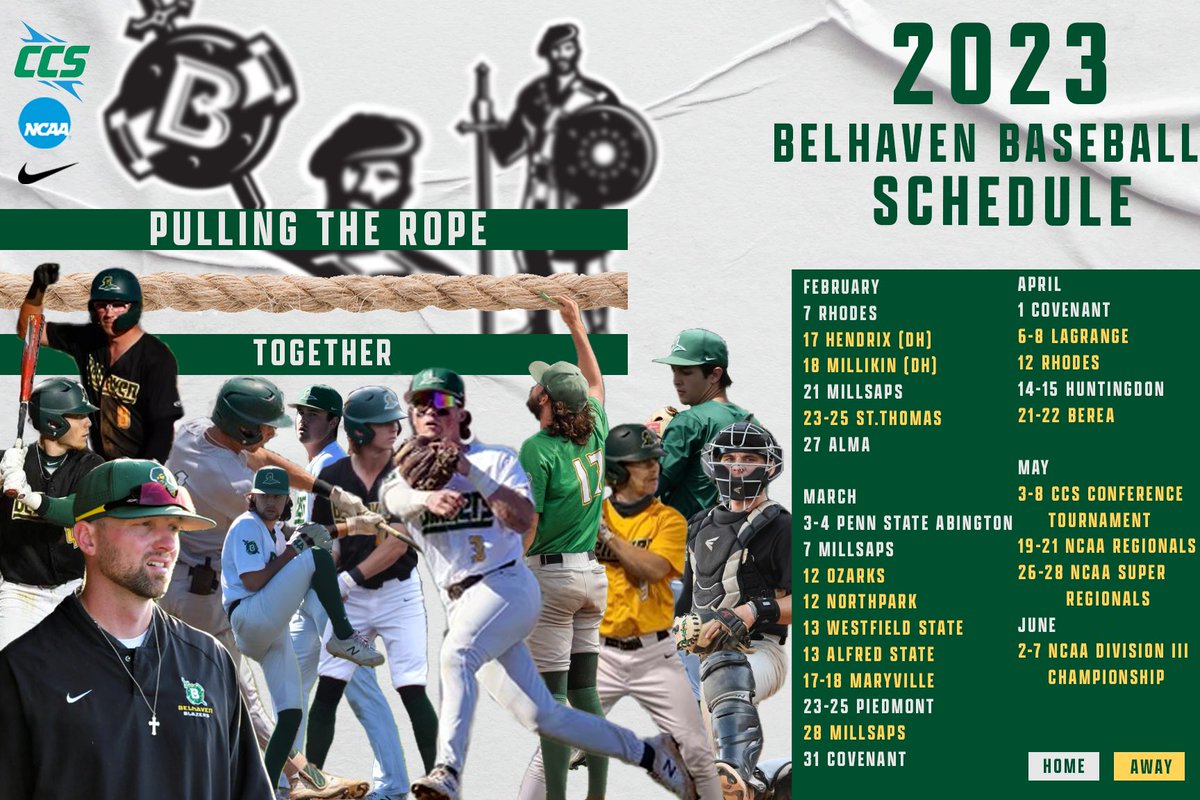 A new era 

Welcome to the 2️⃣0️⃣2️⃣3️⃣ baseball schedule

🗓blazers.belhaven.edu/sports/basebal…