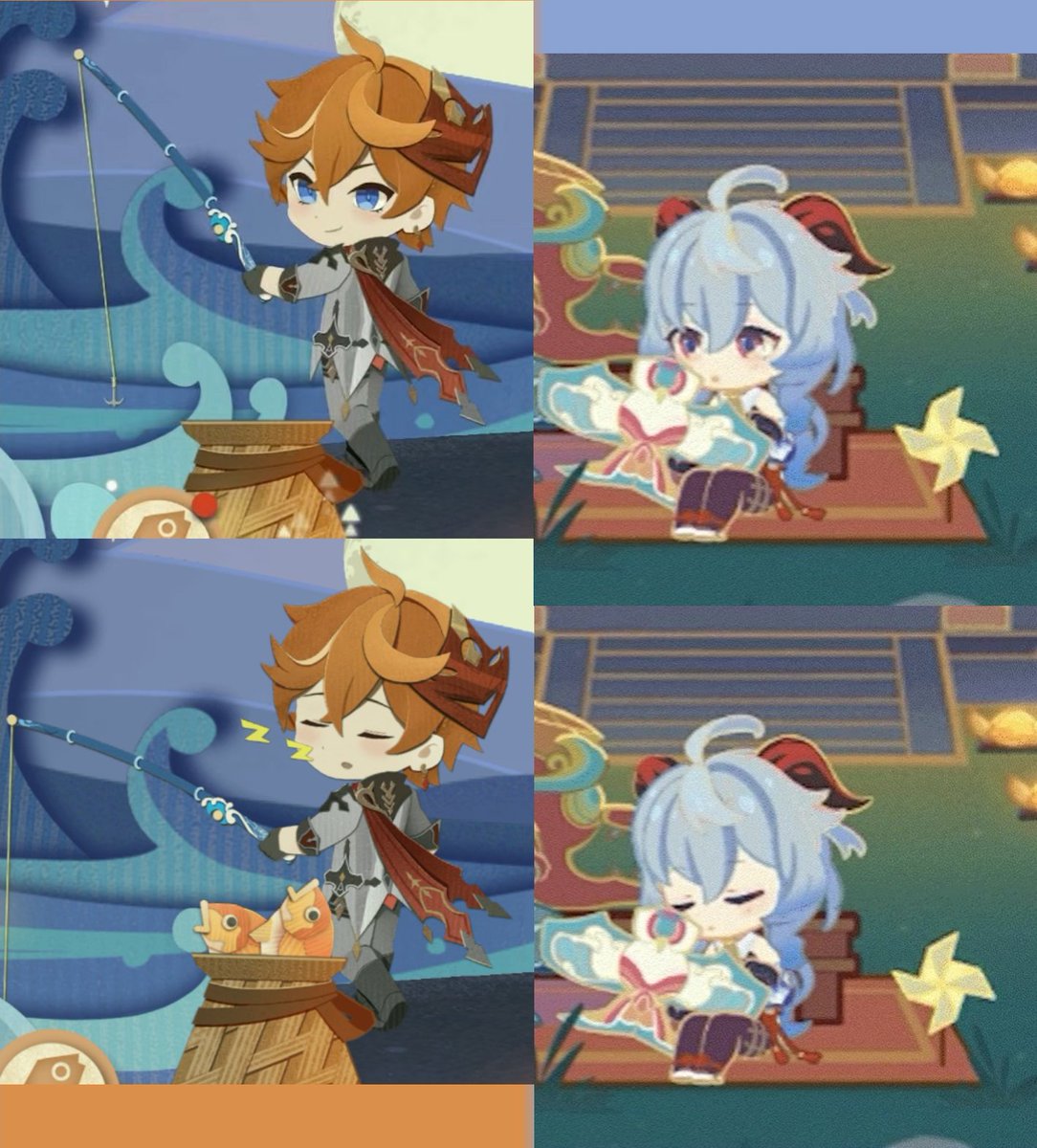 XChilyu's tweet photo. #Childe #Tartaglia #Ganyu #Genshin #GenshinImpact #Photo #Edit #Chibi #Sleeping #Cute #Adorable #Lovely #ChildexGanyu #Chilyu #Chilgan #Chiyu #Chigan #GanyuxChilde #Ganchil #Ganchi #TartagliaxGanyu #Tartagan #Tartayu #GanyuxTartaglia #Gantar #TaruKanu #🧡💙 #🐳🌧 https://t.co/KPrGxZxJi0