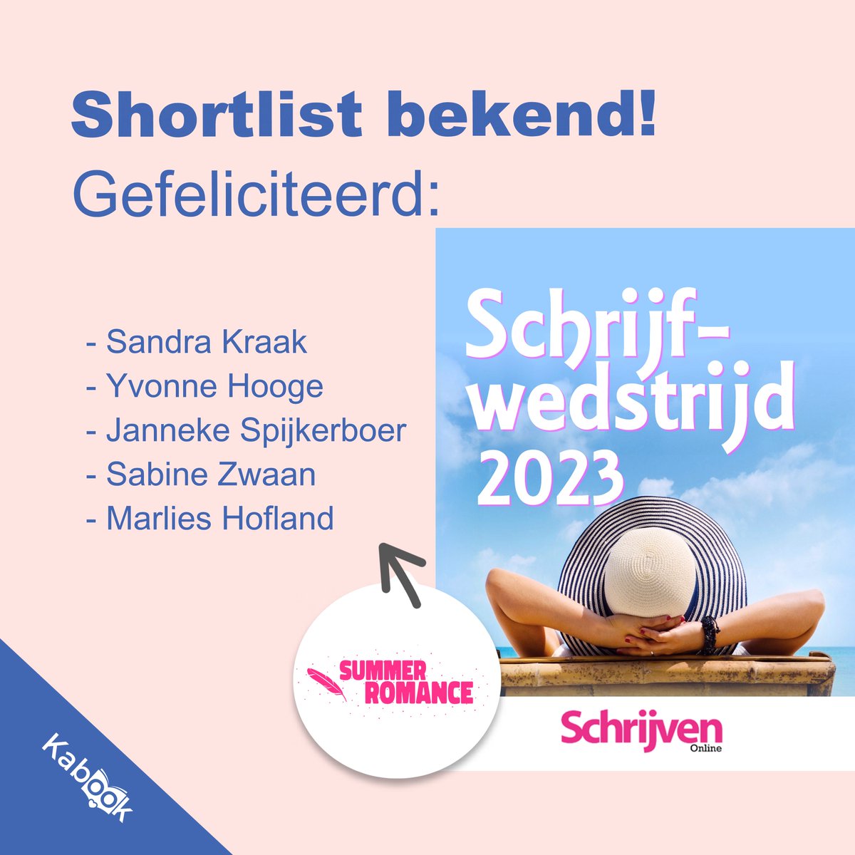 Kabookuitgevers's tweet photo. Voor onze Feelgood-schrijfwedstrijd kregen we heerlijke verhalen binnen. Met heel veel plezier maken we de winnaars van de shortlist bekend. Nog even geduld tot 1 februari. Dan mogen we de winnaar  bekendmaken! https://t.co/0ijYW0YGW8