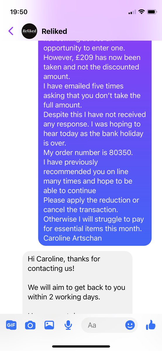 carolinebeingme's tweet photo. @AlisonHammond #reliked serious problems #trustpilot                     Overcharged me 75 % Within minutes &amp; repeatedly pleaded to amend/canx It was my fuel money £159  Just ignored then sent out the order! I’m now told to find return postage cost - HOW? Still no refund guarante https://t.co/C2IIcx1i8v