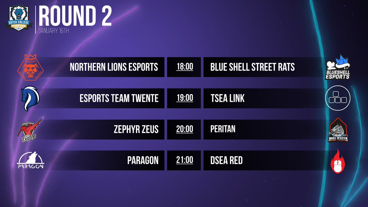 Mondays schedule, 
<a href="/esportsdelft/">DSEA Ignite</a> MSEA Peritan <a href="/BlueshellESA/">Blueshell Esports</a>
 <a href="/EsportsTwente/">Esports Team Twente</a> <a href="/tsealink/">TSEA Link</a> @paragon <a href="/ESEVzephyr/">ESEV Zephyr</a> <a href="/NorthernLionsNL/">Northern Lions Esports</a>
 
#DCLS9 #eSports #Gaming