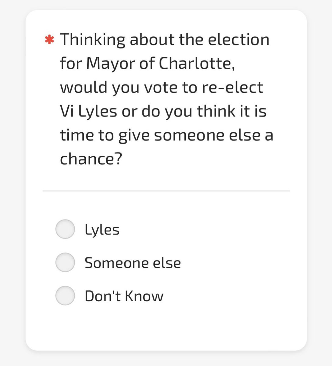 yallweekly's tweet photo. Y’all Weekly Exclusive:

This year’s Charlotte Mayor &amp; City Council elections have begun. A new poll is in the field testing the popularity of @ViLyles and other Charlotte politicians.

#cltcc #cltmayor https://t.co/xvQpIhjhnJ