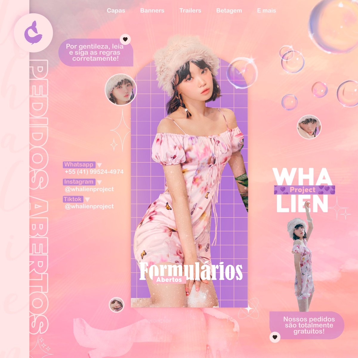 Whalien_Project's tweet image. 📥| PEDIDOS ABERTOS! 

Olá, pessoal! Tudo bem? 
Voltamos com os nossos pedidos abertos! Nossos formulários de design, trailers e betagem já estão disponíveis. 

Não esqueçam de preencher tudo corretamente e com bastante atenção. Para mais informações, leia à seguir: ⬇️