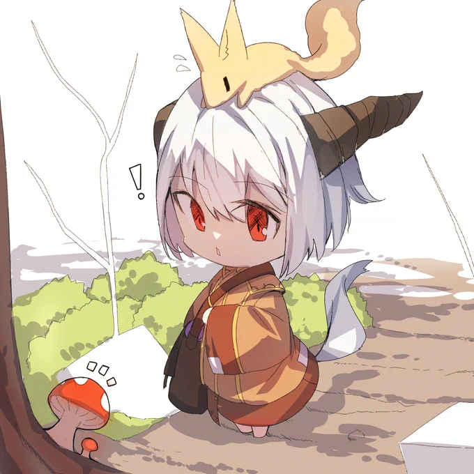 #深夜のひっそり落書き#生存報告落書き白化した世界の角子さん食料探し 