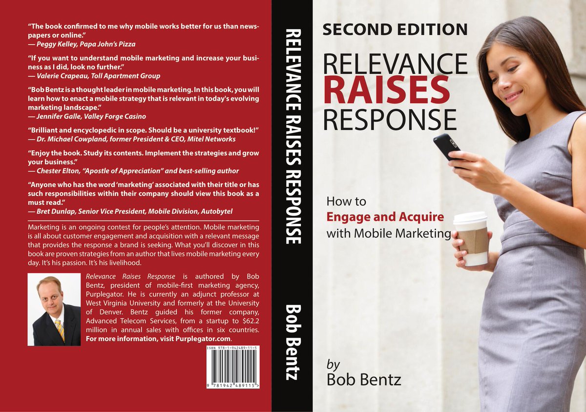 relevanceraises's tweet photo. The SECOND EDITION of RELEVANCE RAISES RESPONSE is now available at Amazon and other fine online book retailers. Get your copy today! It's BIGGER &amp; BETTER!
#mobilemarketing #mobilemarketingbook #author @BobBentz https://t.co/iOGvzHUpf0