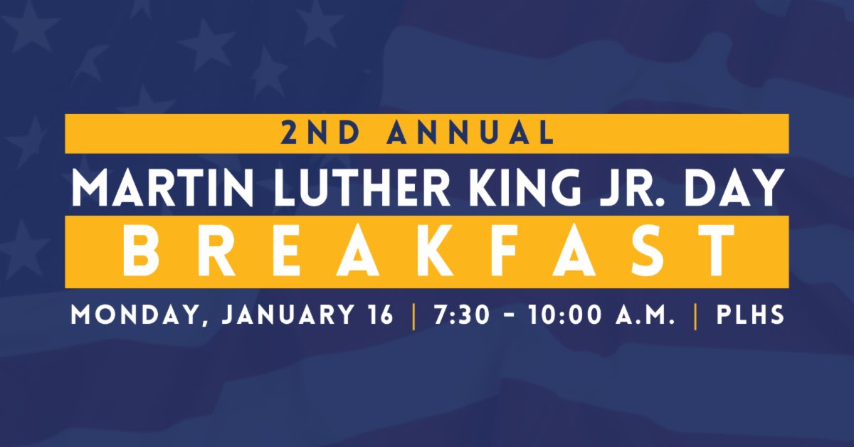 PLSLakerEd's tweet image. On January 16, Martin Luther King, Jr. Day, the community will come together to show unity, promote equity and embrace our differences during the 2nd Annual Martin Luther King, Jr. Day Breakfast. 

Monday, January 16, 2023
7:30 - 10:00 a.m.
Prior Lake High School