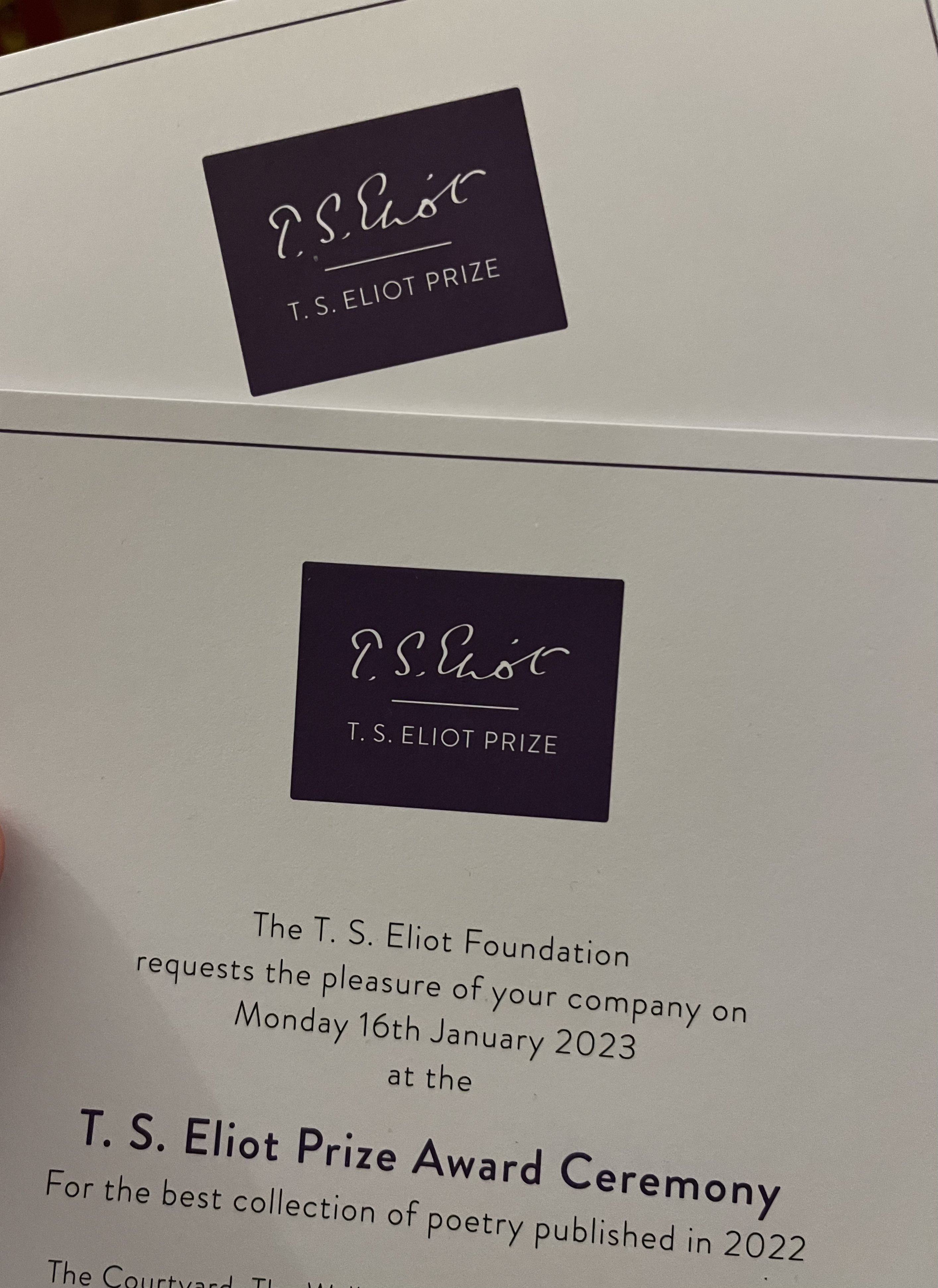 T. S. Eliot Prize (tseliotprize) / Twitter
