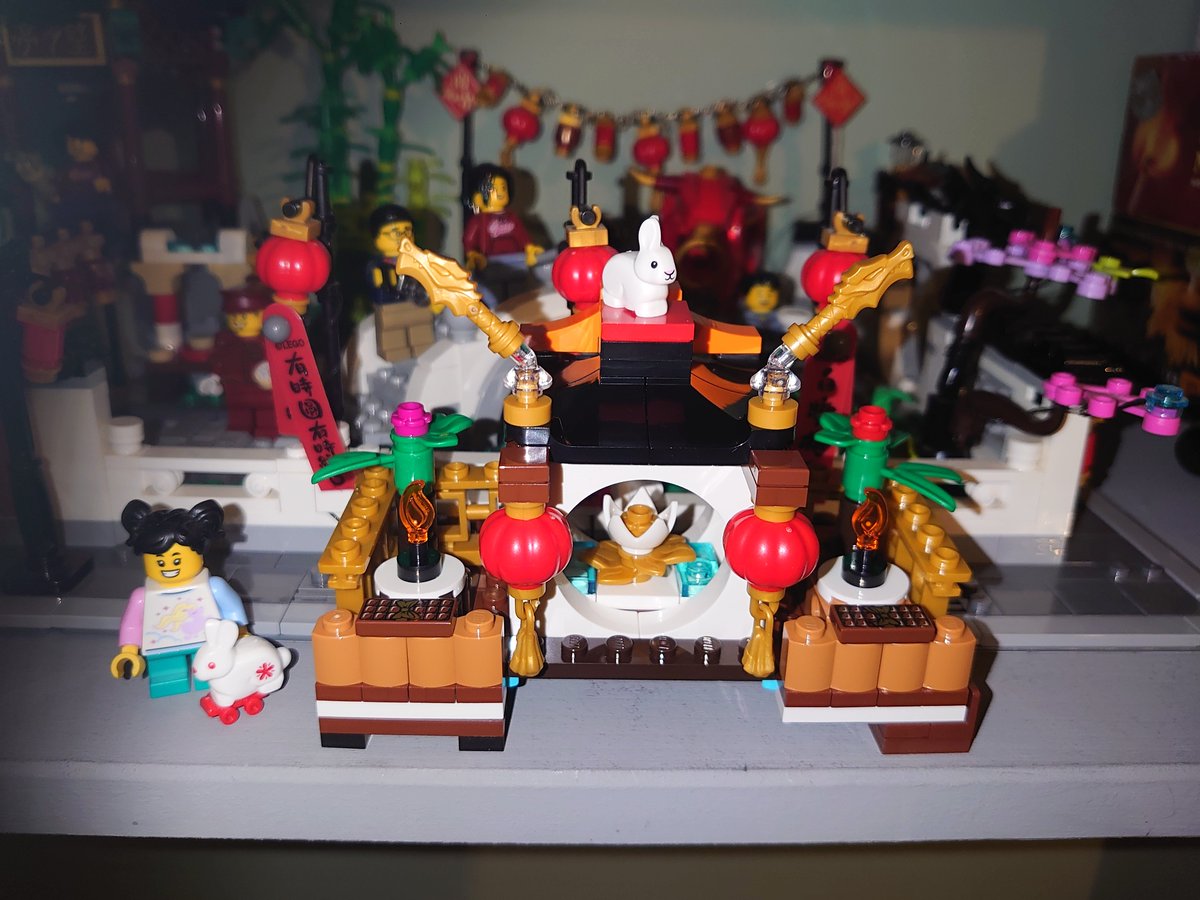 KrazyAngelKat81's tweet photo. @LEGO_Group decided to add a little year of the rabbit shrine to my spring lantern set using the VIP add on pack and spares. Thank you for continuing to inspire creativity! https://t.co/NFBDsL4Zl6