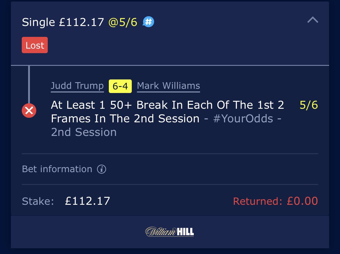BLedwards's tweet photo. @WilliamHill why haven’t you paid this bet out ?? https://t.co/BWHz3i8Wn3
