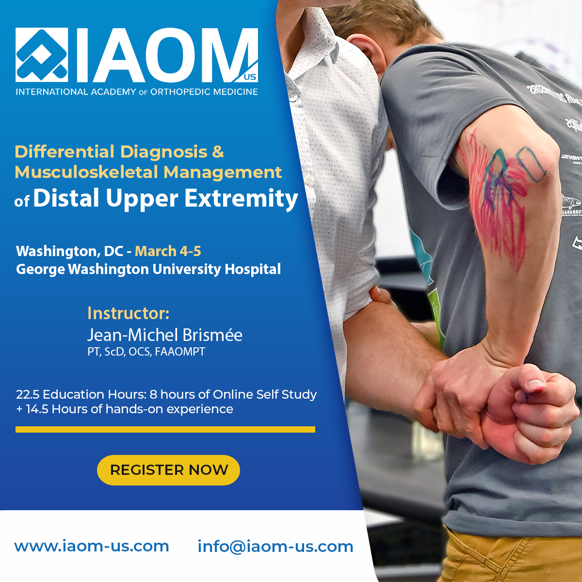 IAOMUS's tweet image. #elbow #wrist #livecourse #handspecialist #dpt #pt #ot #physicaltherapy #occupationaltherapy #washingtonDC #certification