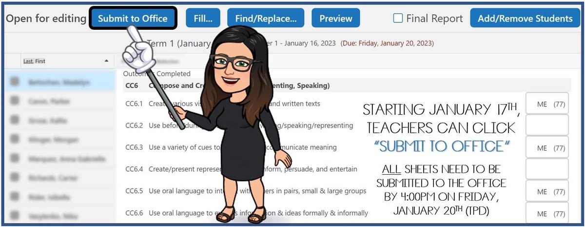 RCSD_ET's tweet image. Elementary Teachers: Starting January 17th, completed report card sheets can be submitted to the office. Remember to include your AM and PM attendance as well! Once you've submitted your sheets, you are FINISHED your Edsby report card!🎉
#rcsdedsby #rcsdconnect #rcsdtech