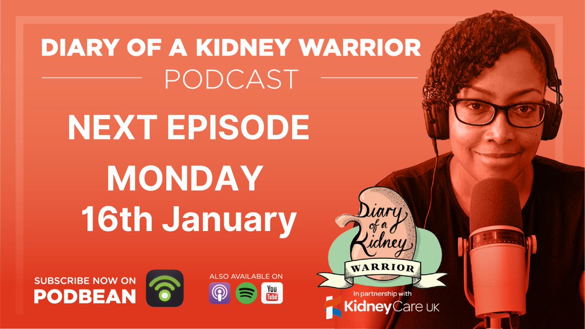 kidneycareuk's tweet photo. ▶️ The next episode of the @diaryofakidneyw #podcast is out tomorrow! 🎙️ Available on Podbean, Apple Podcasts, Spotify & YouTube. You can listen to previous episodes here: https://t.co/k2QTPFysPZ
#DiaryofaKidneyWarrior #CKDPodcast #HealthPodcast #CKD https://t.co/xwBXZv8ouO