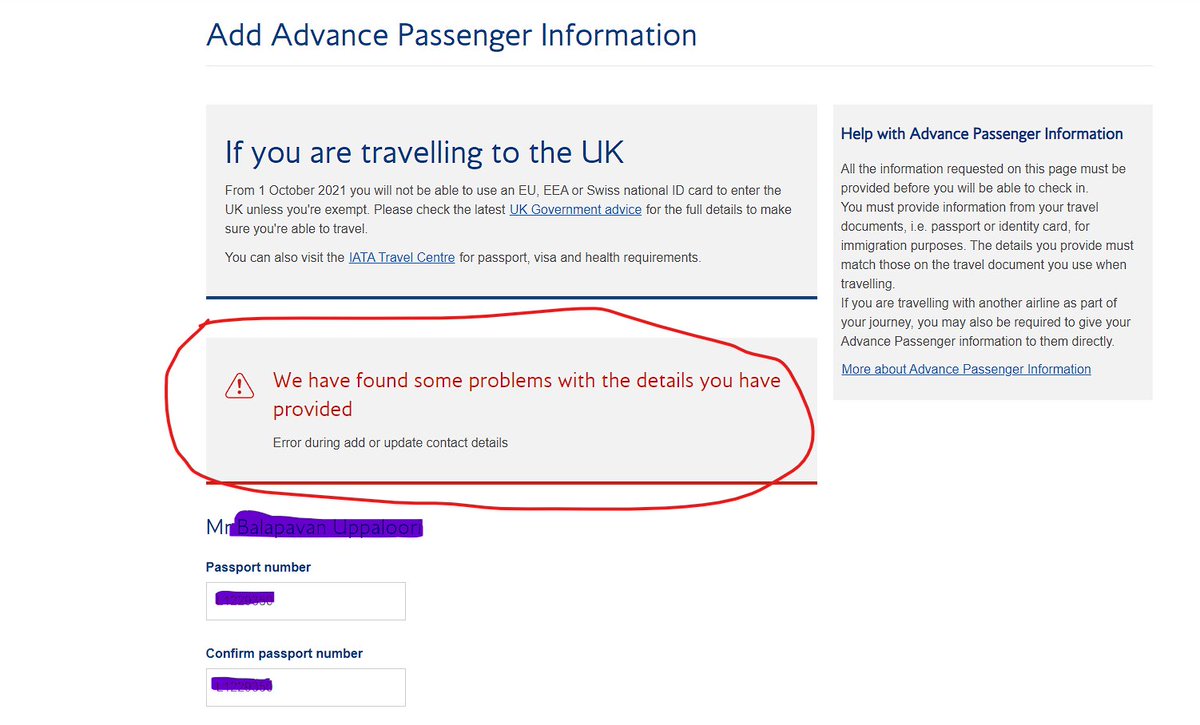 Meinthecrowd's tweet image. @British_Airways If you dont tell us the source of the issue, how do you expect us to remediate it? Just saying "problem with your details" means you have no fucking idea what happened! and it doesnt highlight anything on the page!! what gives?#britishairways #poorcoding