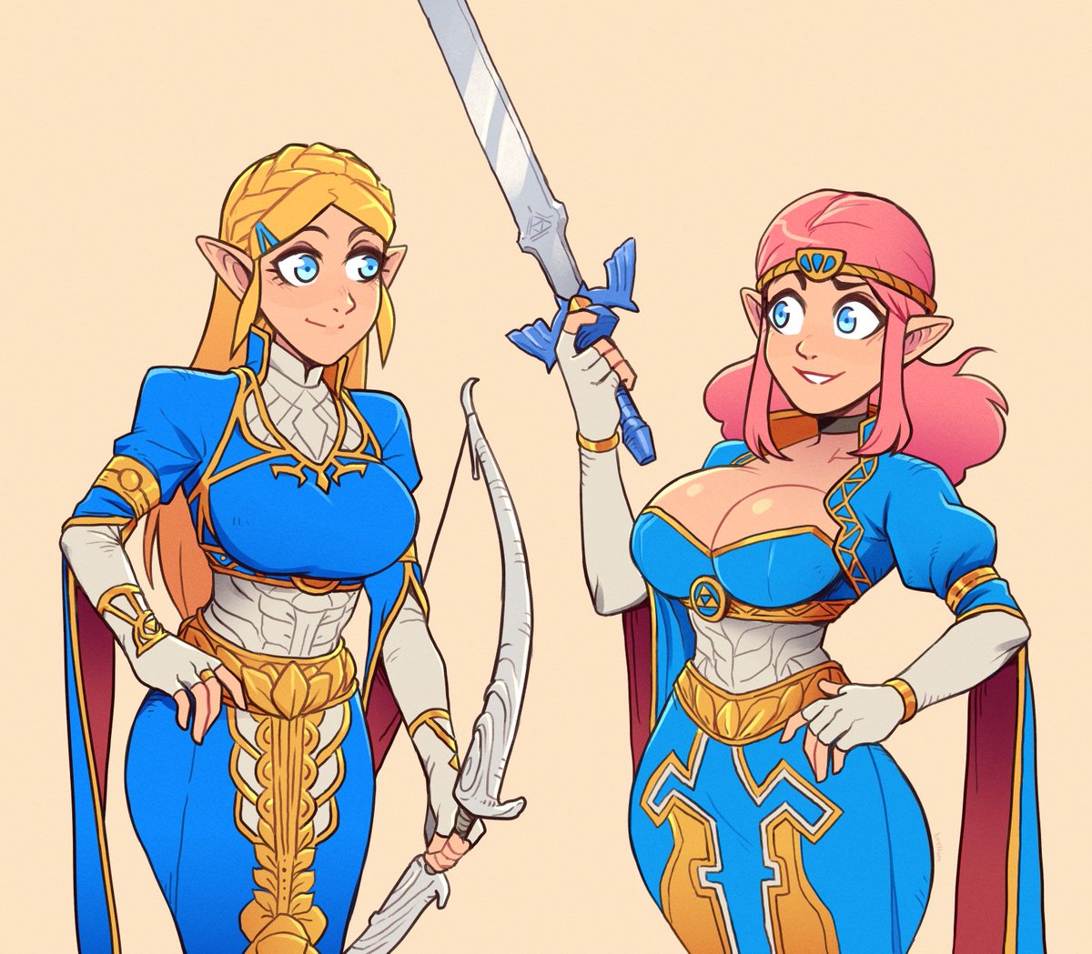 リンク(ゼルダの伝説) ,ゼルダ姫 「Commission for PinkyLinky 」|brellomのイラスト