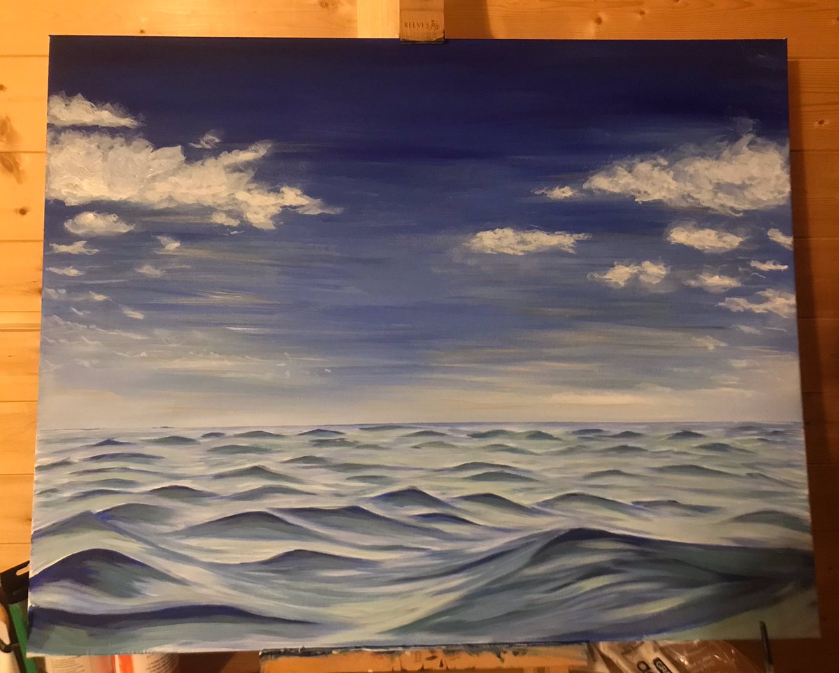 Another day another painting. #thoughts #acryliconcanvas #seaside #artistsontwitter