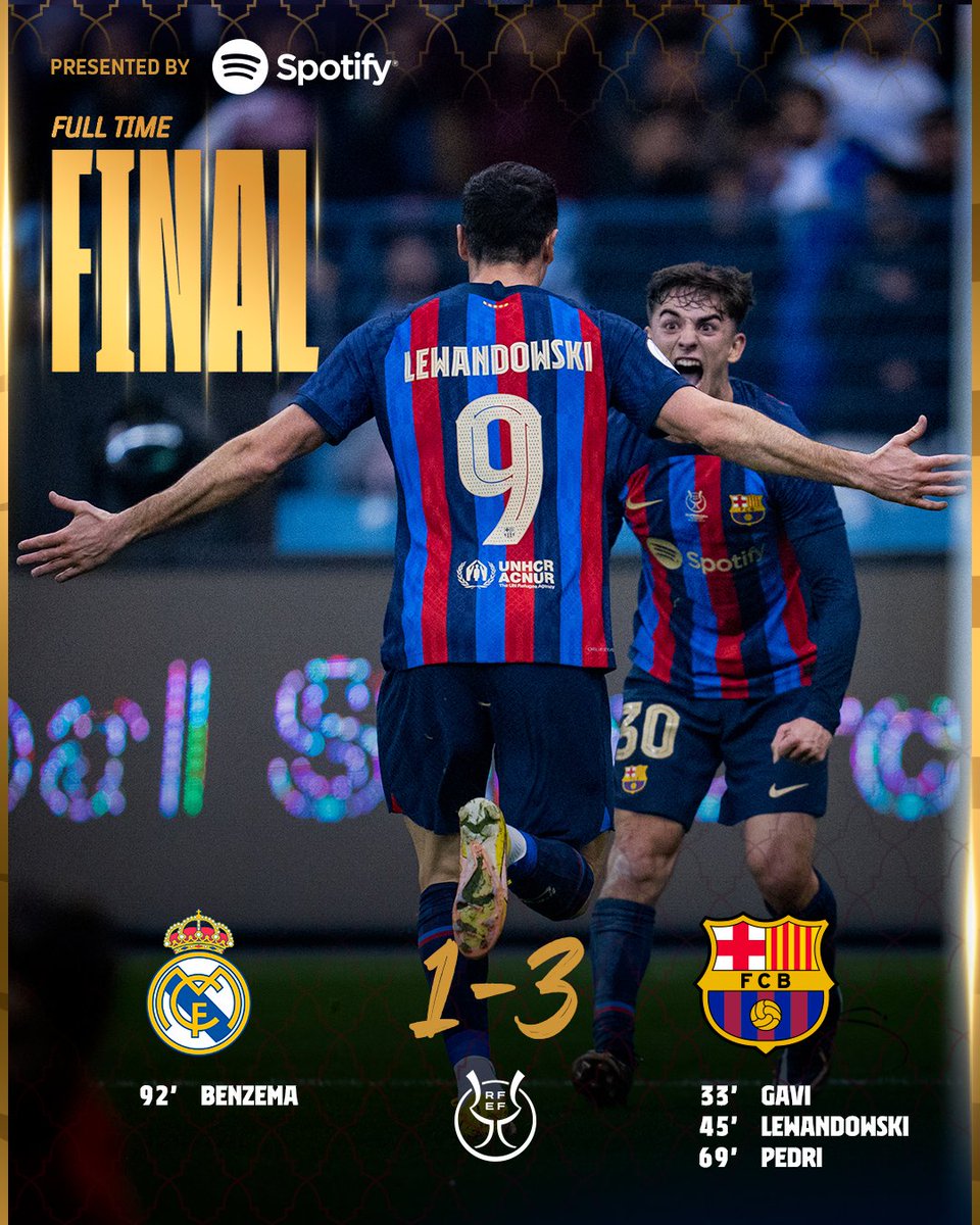 WSSPORT1's tweet photo. #WS_SPORT
بثلاثية لهدف.. #بشلونة يحقق كأس #السوبر_الإسباني للمرة 14 في تاريخه بعد الفوز في الرياض على حساب #ريال_مدريد
#supercupdeespaña #fcbarcelona #realmadrid https://t.co/J3ndeCu7v5