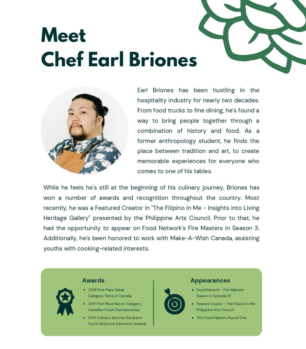 Chef Briones hosts a 6-course dinner where all dishes share one ingredient: rice. A guided journey through pre-colonial Filipinx culture.

There is a limited number of tickets each night, book at filistixdelivers.ca. Upcoming: Jan 18-21, 25-28.