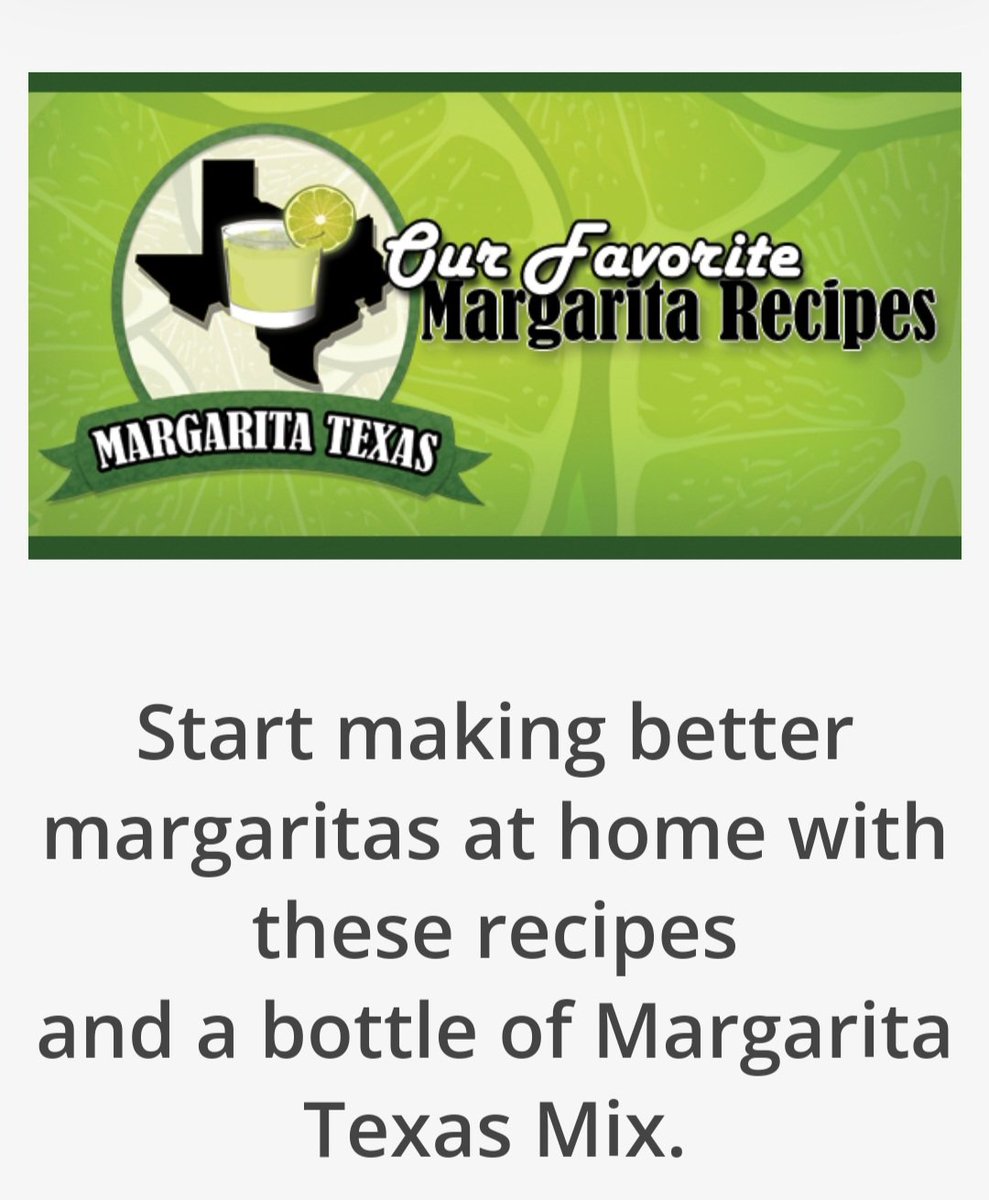 Try one of our many Margarita recipes! And don't forget to download our free ebook!
margaritatexas.com/recipes/ and margaritatexas.com/community/