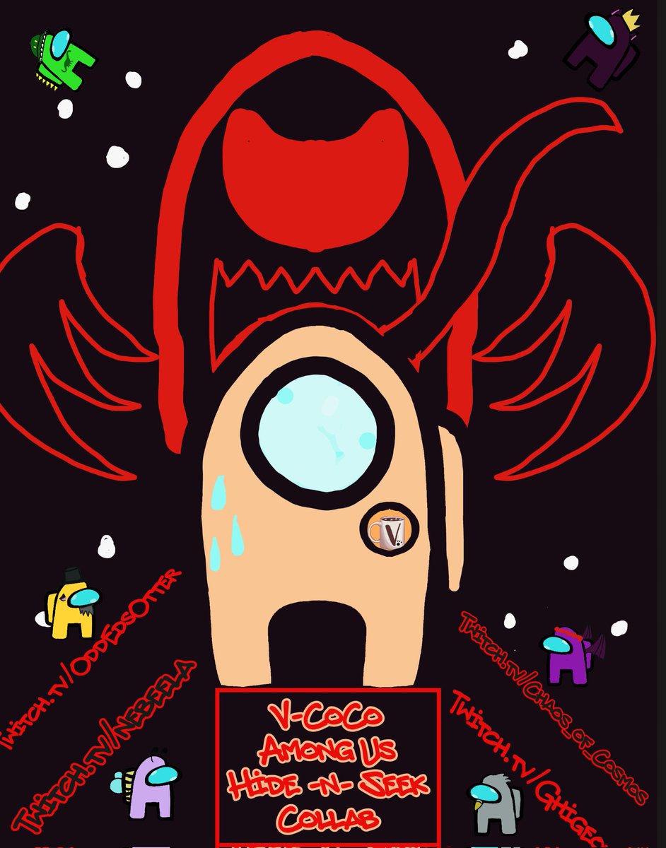 VCoCoOfficial's tweet photo. That's it for the #AmongUs collab the "impostor is close music" is going to stress us all out from now on. We all raided @Pandastra_ who's playing some minecraft! #vtuber #vcoco https://t.co/FqkXmwrk7Y