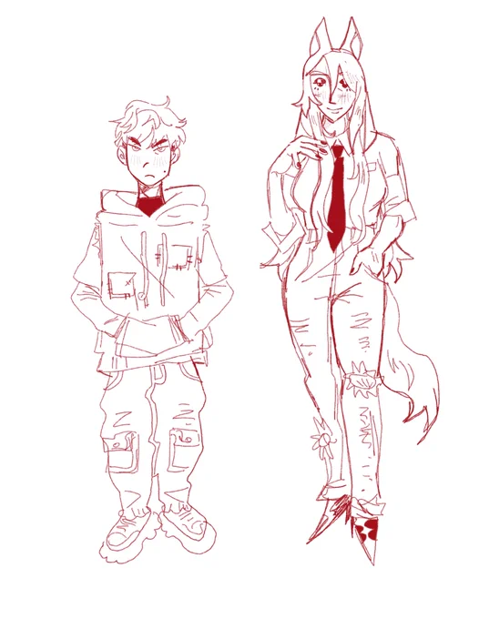 Is this like okay to do design wise ?? THE HEAD I MWAN (( the pink lad is a child bTw I tried to show that wuth the smOosh )) DOES IT SHOW???? /genq 